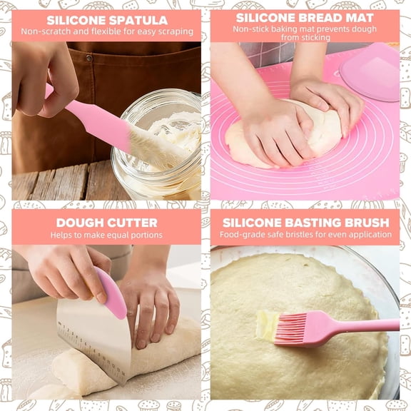 Sourdough Starter Kit 15-Piece Bread Baking Set for Beginners, 24 oz Glass Starter Jar with Silicone Banneton Proofing Basket, Complete Baking Supplies for Homemade Artisan Bread