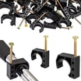 thumbnail image 6 of Misright 50pcs 1/2" Black Plastic Pipe Holders Steel Nails for Metal CPVC Lines, 6 of 8