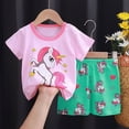 thumbnail image 2 of UAYOTSE Unisex Kids Boys and Girls Pajama Sets Spring short Sleeve short Pants 2pcs Sleepwear Loungewear,Sizes 3-6 Months, 2 of 4