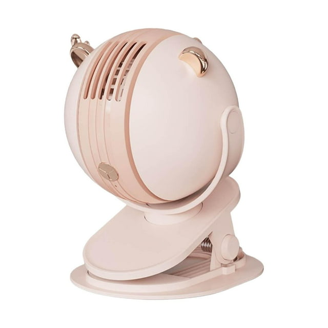 Mini ventilador para cochecito sin aspas, silencioso, ajustable, 3 velocidades, recargable por USB, personal Rosa