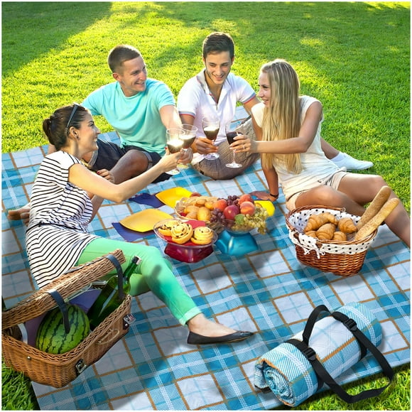 Manta de pícnic Bobo GrillKing, 203 x 203 cm, impermeable y ligera
