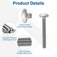 thumbnail image 4 of Uxcell 20Pack M6 x 60mm Stainless Steel Carriage Bolts Round Head Square Neck, Silver, 4 of 7