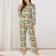 thumbnail image 2 of Balery Retro Bike Conjunto de Pijama con Estampado para Mujer, Conjunto de Dos Piezas con Manga Larga, Ropa de Dormir Suave con Bolsillos, Pijamas Cómodos-Medium, 2 of 7