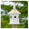 thumbnail image 2 of White Enchantment House – Large Wooden Outdoor Birdhouse with Hexagonal Design, Easy Post Mount, Ventilated, Weather-Resistant, Perfect Garden & Backyard Shelter, 2 of 9