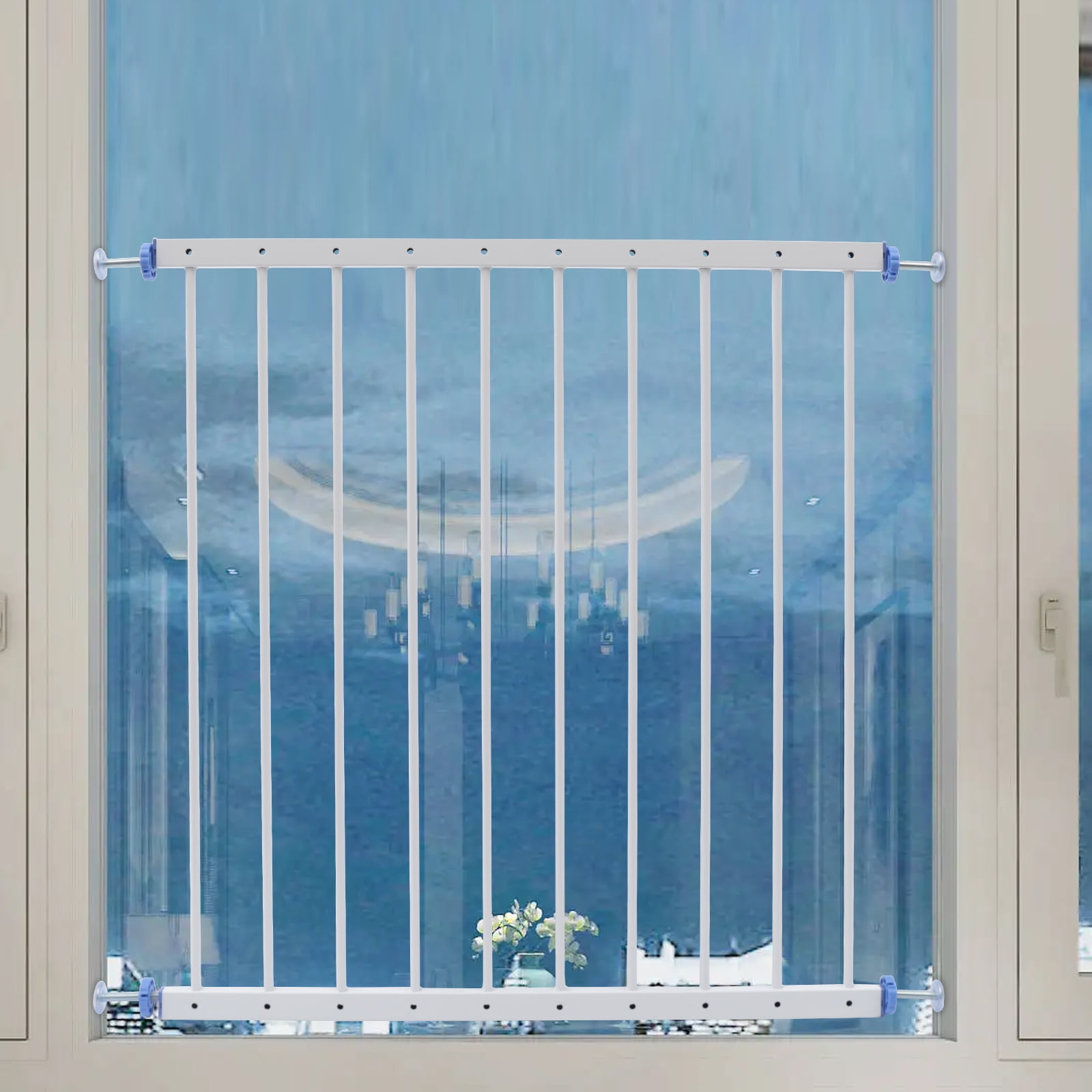 Safety Window Guard, 30.7-34.3in Adjustable, Iron Fixed Window Guard Bar Security Grills for Home Use (1 Panel)