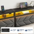 thumbnail image 2 of Greenstell King LED Bed Frame with Headboard Storage - Charging Station, Dark Gray, 2 of 7