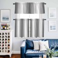 thumbnail image 2 of Abstract Kitchen Curtains Valances and Tiers Set of 3 Gray White Gradient Ombre Tier Curtains and Valance with Rod Pocket for Small Windows, 27.5"x36", 2 of 9