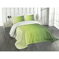 thumbnail image 3 of Ambesonne Sage Quilted Bedspread Set 3 Pcs, Ombre Color Stripe Digital, Queen Size, Green Pale Green White, 3 of 5