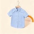 thumbnail image 7 of HCYSFG Uniform Shirts For Girls Peter Pan Collar Short Sleeve Button Down Solid Color Student Blouse Back To School Style Top, 7 of 7