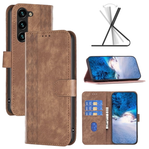 SaniMore Case for Samsung Galaxy S23 (6.1" 2023), PU Leather Wallet with Card Slots Cash Pocket Magnetic Closure Flip Kickstand Shockproof TPU Full Body Protective Business Shell, Brown