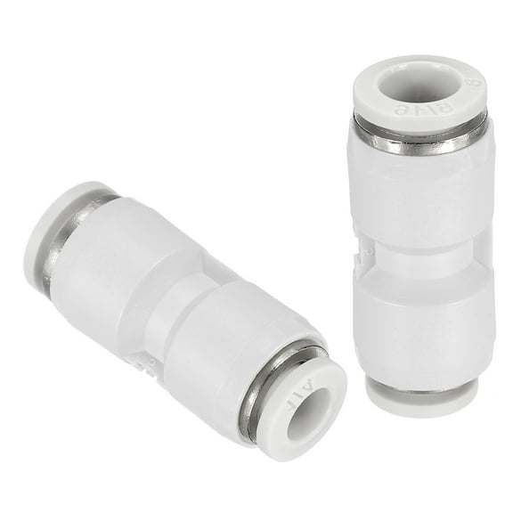 Uxcell 2 Pcs Push to Connect Fittings Reducing 5/16" Tube OD x 1/4" Tube OD Straight Pneumatic Quick Connector, White