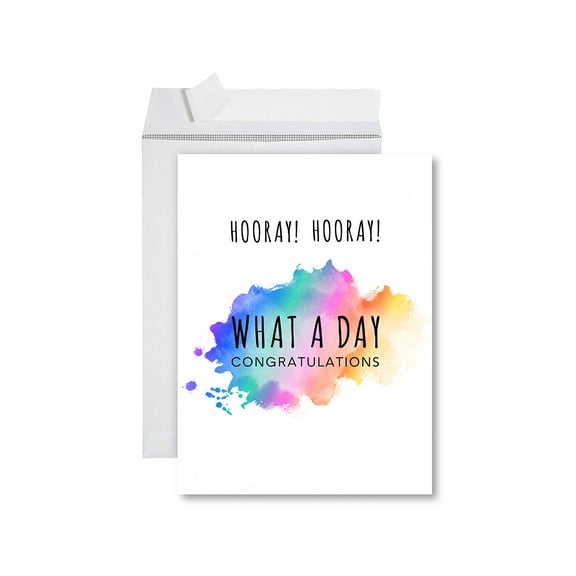Koyal Wholesale Funny Congratulations Jumbo Card With Envelope, What A Day, High School College Graduation, 1-Pack