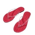 thumbnail image 5 of Xucatan Women's Clear Strap Flat Sandals, Transparent PVC Low Heel Slippers with Embossed Texture, Breathable Casual Summer Shoes, Versatile Colorful Design for Spring Outdoor Gift, 5 of 9
