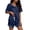 Navy, variant on SuDongPo Silk Pajamas Set for Women Short Sleeve Sleepwear V-Neck Tops and Drawstring Shorts Soft Lounge Sets 2 Piece Satin Pjs