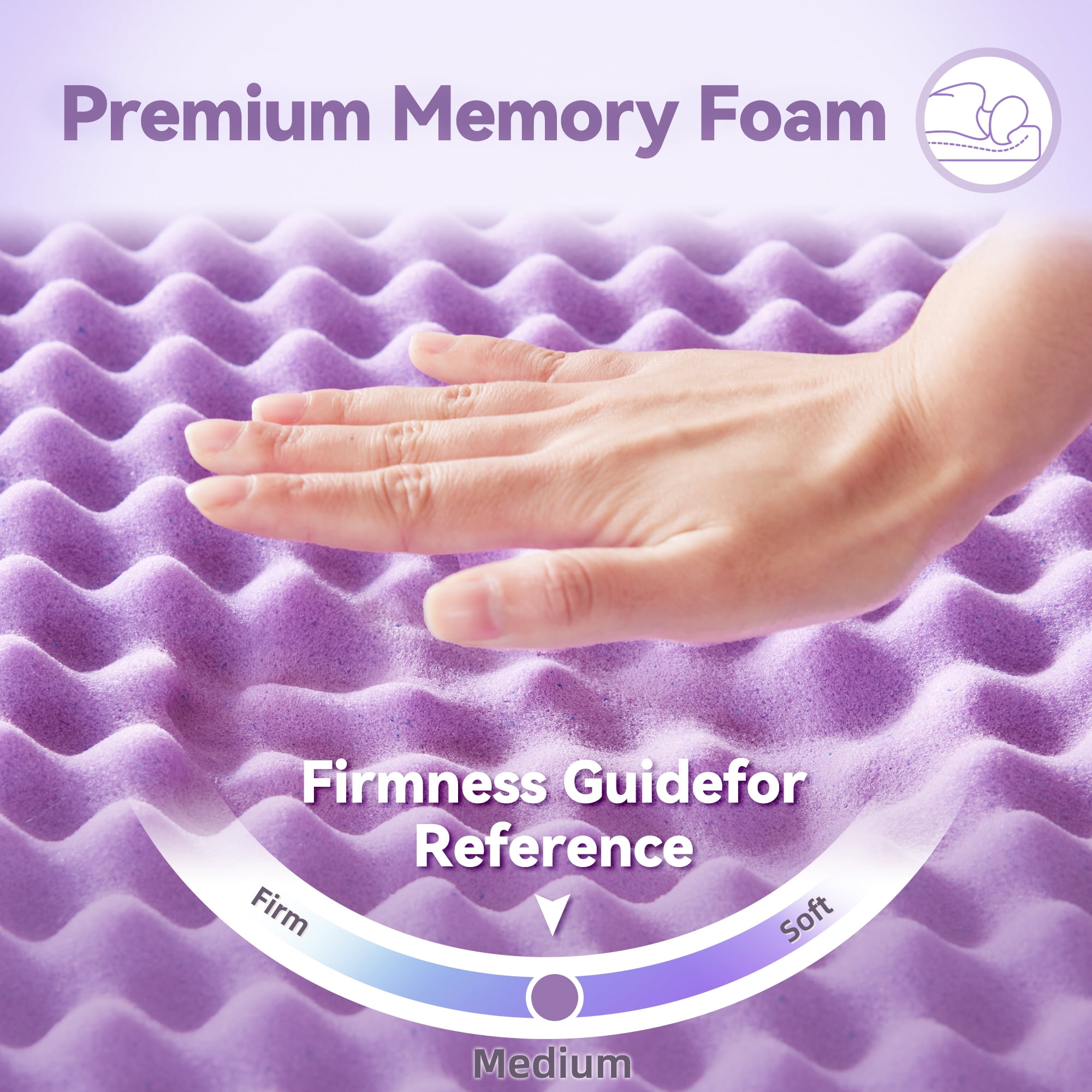 BDEUS 2 inch Gel Cooling Memory Foam Mattress Topper, Memory Foam Egg Crate Mattress Topper, CertiPUR-US Certified, Twin Size