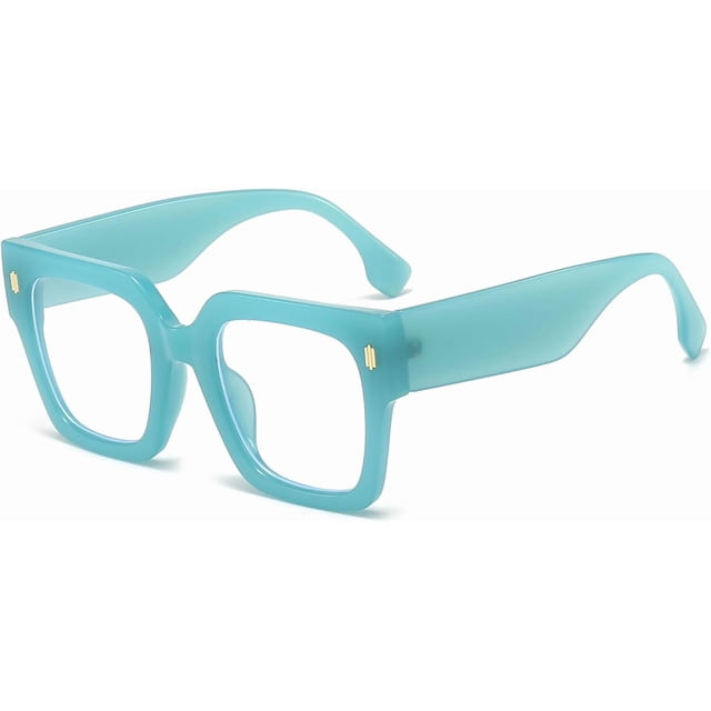 Fashion Oversized Blue Light Blocking Glasses for Women Men Trendy Big Square Frame Computer Eyeglasses