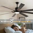 thumbnail image 2 of 72 Inch Ceiling Fan with Light and Remote 8 Walnut Wood Blades 6-Speed Reversible DC Motor, 2 of 9
