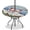 Cartoon Snowman, variant on 250 Years USA Fitted Round Tablecloth – Patriotic Eagle Design Outdoor Table Cover with Umbrella Hole, Waterproof Zippered Elastic Edge, Wipeable for Picnic Patio, Fits 45"-54" Tables