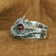 thumbnail image 6 of Red CZ Eyes 925 Sterling Silver Adder Viper Snake Ring Biker Punk Jewelry TA267 US Size 14, 6 of 16