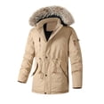 thumbnail image 2 of guisaled Flash Deals Men Winter Jackets Cotton Military Jacket Fleece Lined Thick Warm Work Coats Warm Waterproof Windbreaker Jackets wiht Faux Fur Hood, 2 of 6