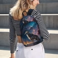 thumbnail image 5 of Vsdgher Night Sky Wolf Print Canvas Backpack Travel Rucksack Unisex Knapsack 15.7/17.7Inch Laptop Backpack for Work,College -Medium, 5 of 5