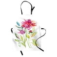 thumbnail image 1 of Dahlia Apron, Paintbrush Flower Blooming Summer Flourishing Nature Growth Theme, Unisex Kitchen Bib with Adjustable Neck for Cooking Gardening, Adult Size, Fuchsia Red, by Ambesonne, 1 of 4