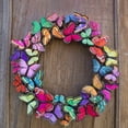 thumbnail image 6 of Vivid 15inch Butterfly Wreath for Front Door Garland Butterfly Fluttering Wreaths Mantle Easter Holiday Wedding Decoration, 6 of 9