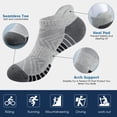 thumbnail image 2 of BISPOY Women Ankle Running Socks, 6-Pairs, Low Cut Cushioned Socks with Arch Support, Moisture Wicking, Grey, 2 of 5