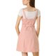 thumbnail image 2 of Vestido de mezclilla A-Line para mujer con tirantes ajustables Inspire Chic, primavera verano, color rosa, 2 of 8
