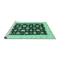 thumbnail image 2 of Ahgly Company Machine Washable Indoor Rectangle Oriental Turquoise Blue Traditional Area Rugs, 2' x 5', 2 of 4