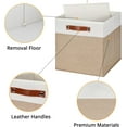 thumbnail image 6 of Cube Storage Bins,13 x 13 x 13 inch Fabric Storage Cubes for Organizing,Collapsible foldable Linen Canvas Closet Storage Bins for Shelves Closet Bedroom Toys Home Office(White&Khaki-4 Pack), 6 of 10