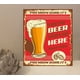 thumbnail image 1 of Placa de metal de aluminio con frase "Se sirve cerveza fresca aquí", regalo novedoso para la casa, tamaño: 8 x 12 pulgadas, 1 of 4