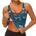 thumbnail image 3 of Daiia Cartoon Space1 Printed Women's Sports Bra, Breathable Activewear Bra with U-Back Design and Removable Pads, Comfortable and Supportive for Yoga, Workout-Small, 3 of 8