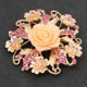 thumbnail image 4 of Broche de cristal de cristal floral elegante, joyería de moda / de mujeres Rosado Yinane Pin de la broche, 4 of 6