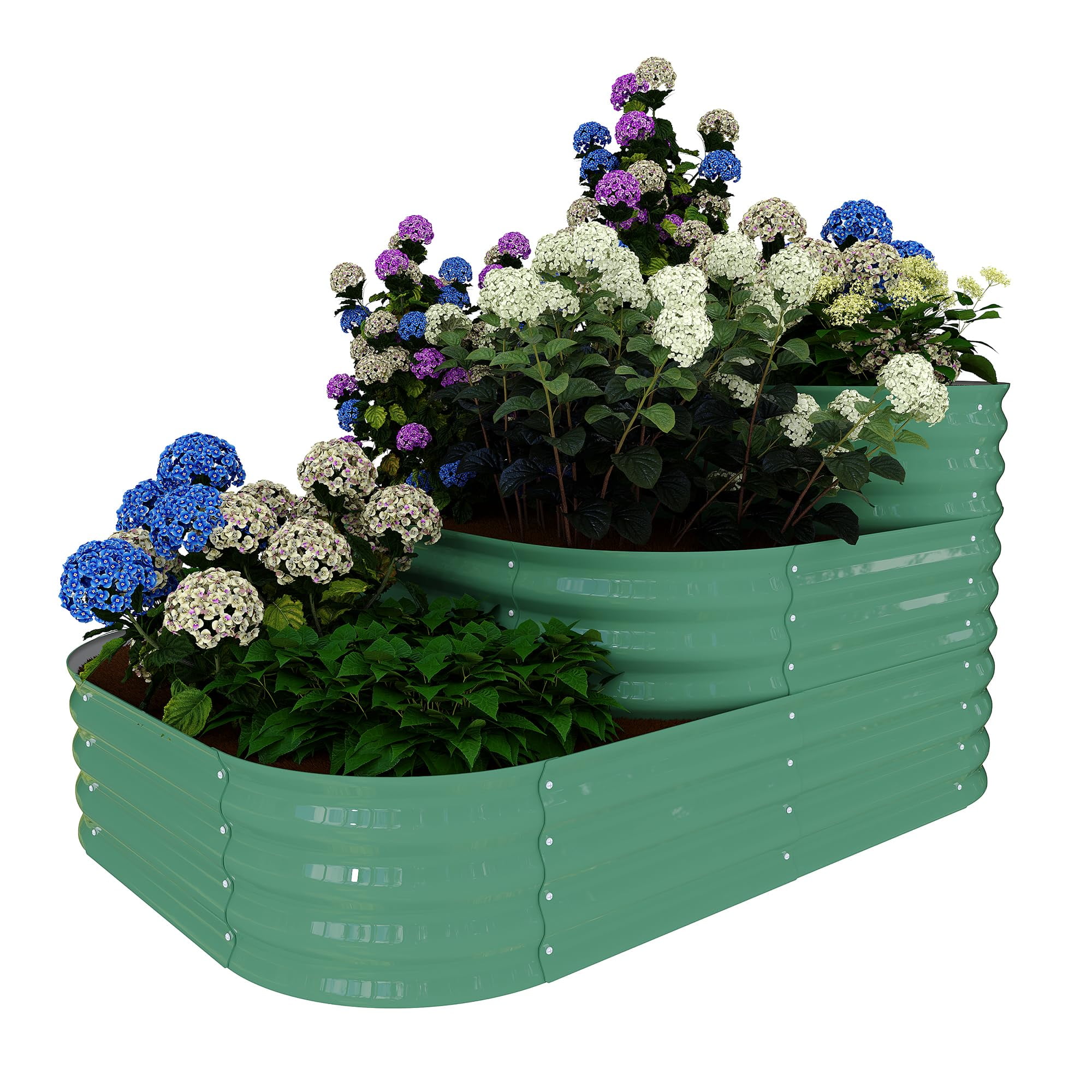 Towallmark Galvanized Raised Garden Bed Kit, Galvanized Planter Raised Garden Boxes Outdoor, Oval Metal Raised Garden Beds for Vegetables
