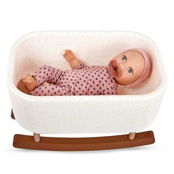 LullaBaby 14-inch Baby Doll & Rocking Bassinet Accessory Set