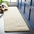 thumbnail image 2 of SAFAVIEH Santa Monica Cali Solid Shag Runner Rug, Ivory, 2'3" x 5', 2 of 9