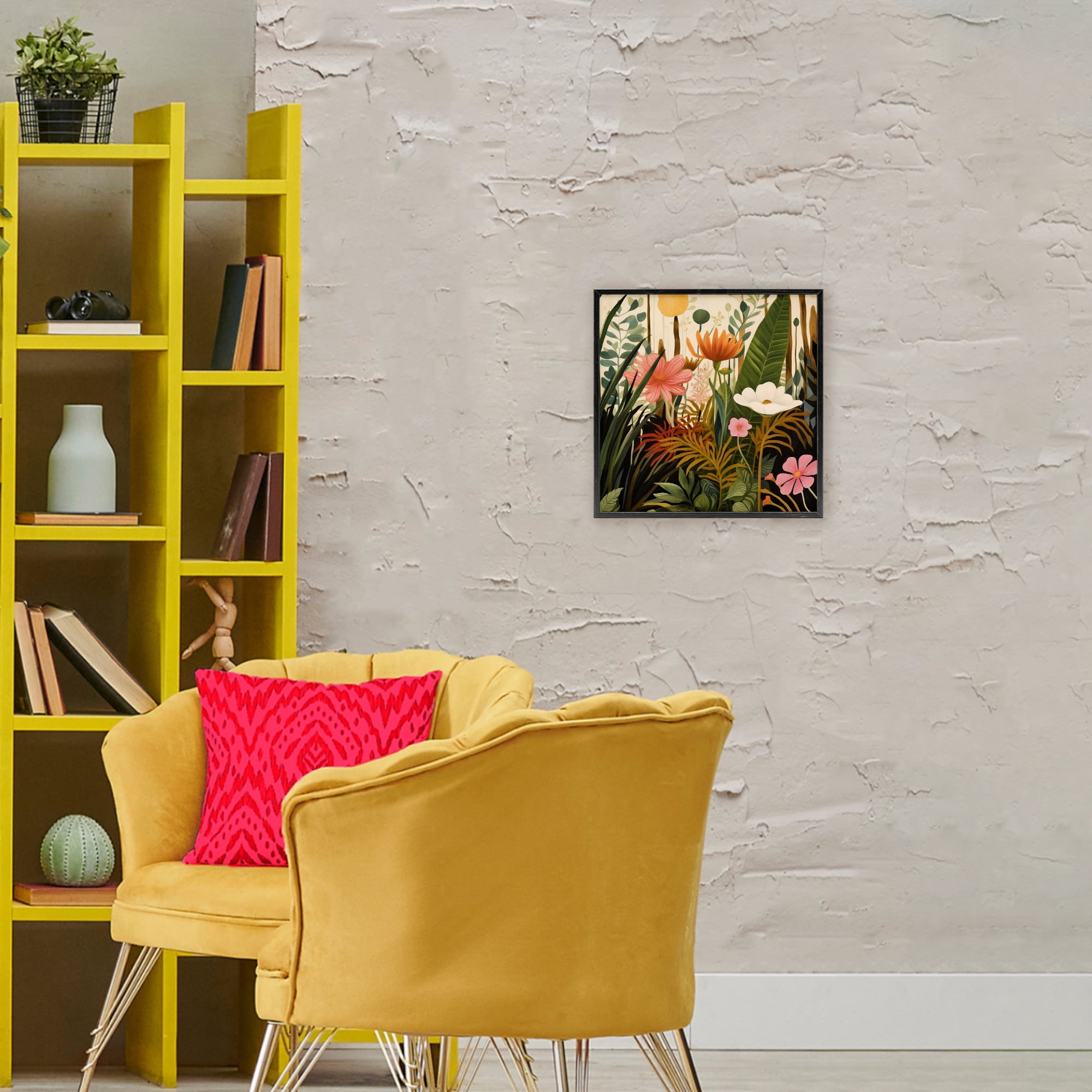 Stupell Industries Botanical Embrace in the Jungle Black Framed Giclee Art, design by Lazar Studio