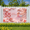 thumbnail image 5 of Elegant Design Happy Birthday Banner Glitter Theme 55 Birthday Celebration for Women Glamorous Party Pink Decor, 5 of 8