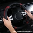 thumbnail image 4 of Steering Wheel Cover for Car,Universal 15 inch,Anti-Slip,Sporty and Soft(Black&Wine Red), 4 of 7