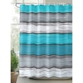 thumbnail image 2 of Blue Grey Stripes Shower Curtain, Retro Coastal Style Wood Texture Waterproof Shower Curtain Set with 12 Hooks Lightweight Washable Fabric Shower Curtains for Bathroom 72x84 Inches, 2 of 6