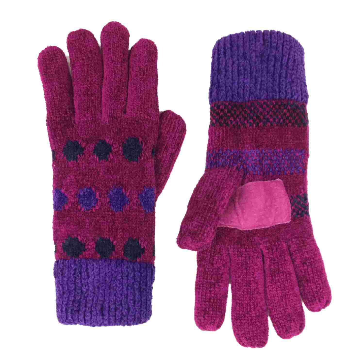 ladies pink wool gloves