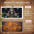 thumbnail image 5 of 1 Pcs Durable License Plate Covers & Frames, Skull in Hood For Decorative Front, Waterproof For Decoration Aluminum License Plate Covers & Frames Cover For Men Women, 12" X 6", 5 of 6