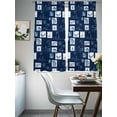 thumbnail image 3 of Tropical Beach Sheer Curtains 72 Inch Long 2 Panels, Summer Coconut Tree Anchor Boat Blue White Plaid Light Filtering Rod Pocket Curtains, Sheer Voile Drapes for Living Room Bedroom, 52"x72", 3 of 8