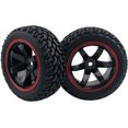 thumbnail image 3 of LINLIN 4 piezas 1:10 Rally Car Llantas de plástico de 6 radios y neumáticos de goma de 75 mm compatibles con RC On Road Car HSP 94123 HPI Kyosho Tamiya a escala 1/10, 3 of 7