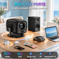 Projector Keystone Mini Projector, Black1, 1080p FHD, 4K Support, Portable with WiFi6 and ...