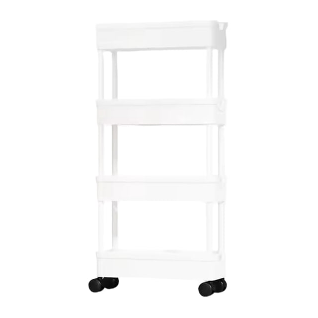Naiovety Carro de almacenamiento elegante para sala de estar, carrito de almacenamiento con Control de desorden, utilidad, cocina de Organizadores de utensilios de cocina blanco, 4 capas 15 cm
