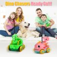 thumbnail image 4 of Tcovle Remote Control Car for Toddlers, RC Dinosaur Chasers Cars with Music and Sound for Toddlers Kids Age 2+ (Pink), 4 of 8