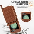 thumbnail image 5 of Compatible Wallet Case for Samsung Galaxy Z Flip 5 Case with Card Holder,Full Protective Leather Lanyard Purse Case for Galaxy Z Flip 5 Wallet Phone Case for Galaxy Flip 5 Case with Strap Brown, 5 of 7
