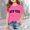 Hot Pink, variant on Girls Shirts Oversized Casual Letter Print Short Sleeved Top Summer Loose Fit Plus Size Basic Green Shirt Size 3-4 Y